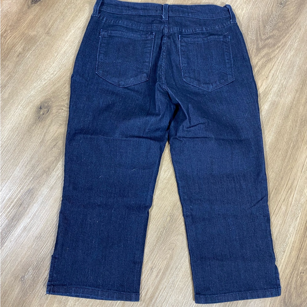 NYDJ Straight Crop Dark Blue Denim Jeans size 6P - Picture 12 of 14